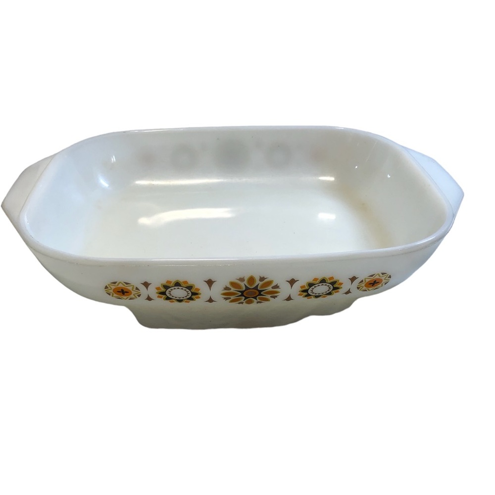 60s Vintage Jaj Pyrex Toledo Pattern Baking Dish / Lasagne Dish 11x8.5” England